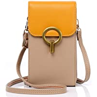  - Bolso Movil Mujer- Bolso de Hombro de Cuero para Teléfono Móvil-Correa Ajustable Pequeño Bolso Bandolera Monedero con…